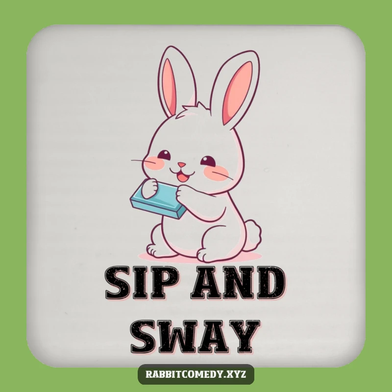 Funny Kawaii Rabbit Harmonica Coaster: Protect Surfaces with Musical Charm