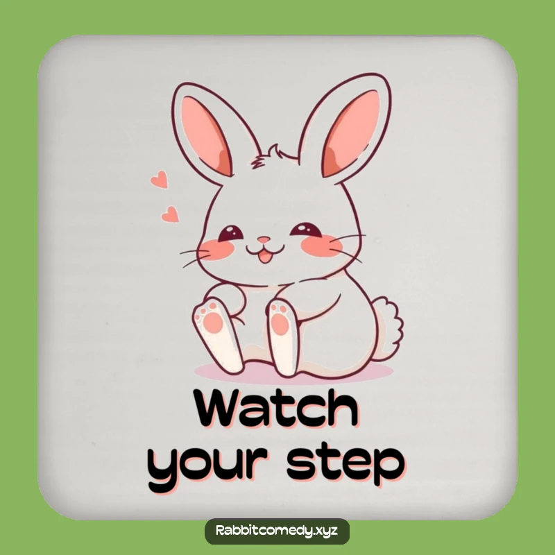 Funny Kawaii Rabbit Tripping Coaster: Sip with a Smile and a Stumble