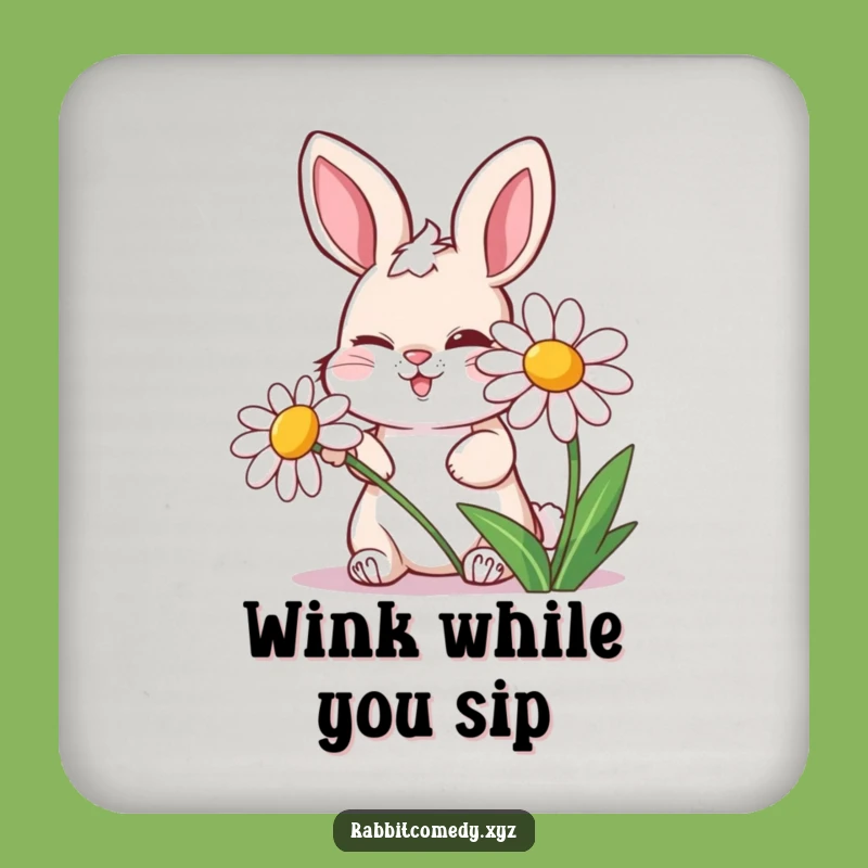 Funny Mischievous Rabbit Drink Coasters, Set of Hilarious Protectors
