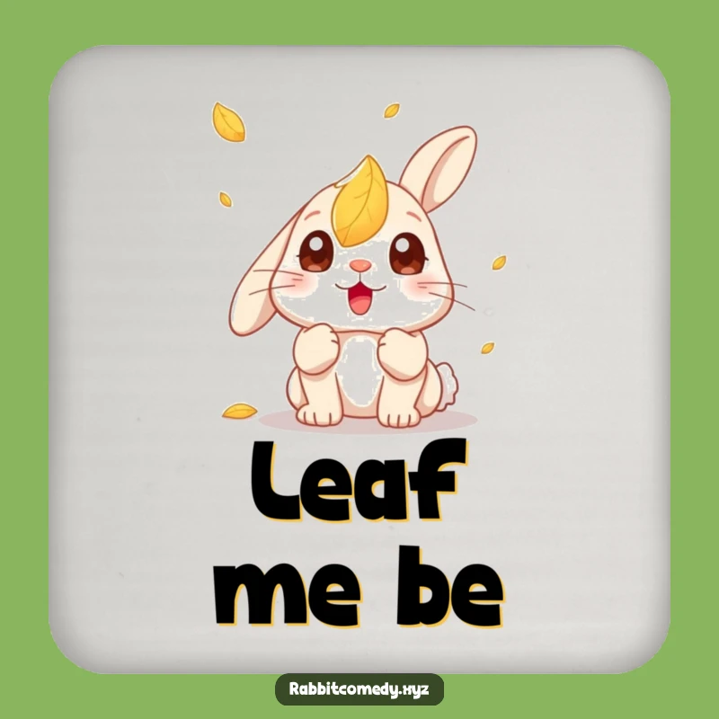 Funny Kawaii Rabbit Leaf Surprise Coaster Set: Protect Surfaces, Hilarious Funny Gift