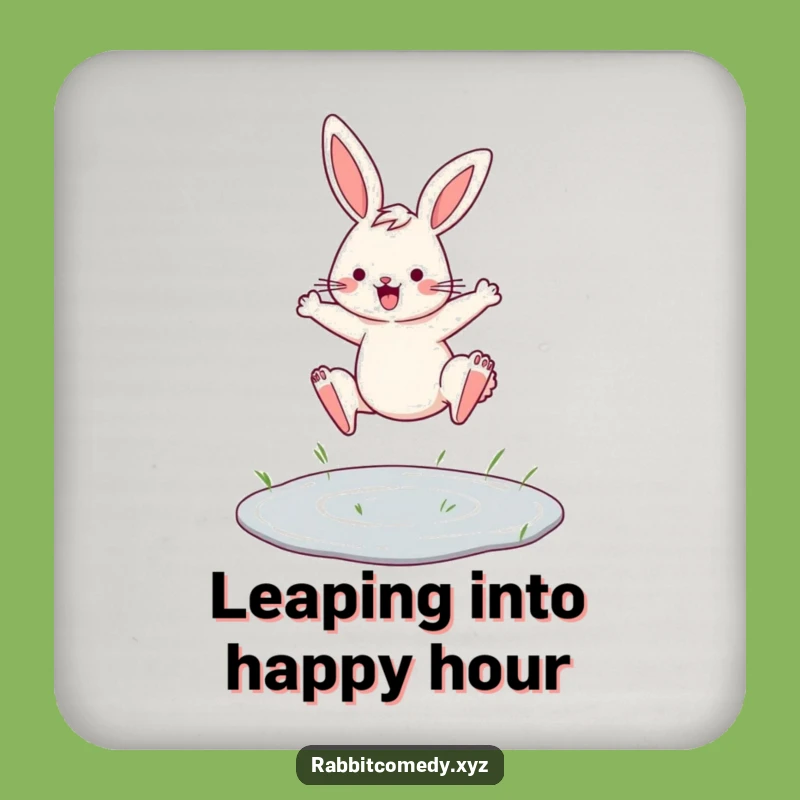 Funny Determined Rabbit Drink Coasters, Set of Hilarious Protectors