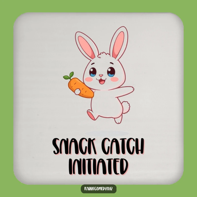 Funny Surprised Rabbit Carrot Coaster - Protect Surfaces with Hilarious Art