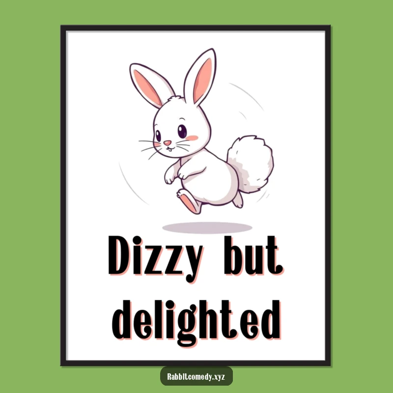Funny Rabbit Tail Chase Poster - Dizzy Circle Wall Art
