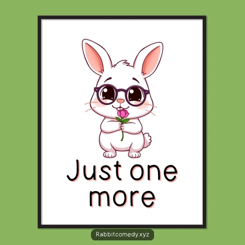 Funny Tipsy Rabbit Poster: Wobbling Flower Holder Art - A Hilarious Gift!