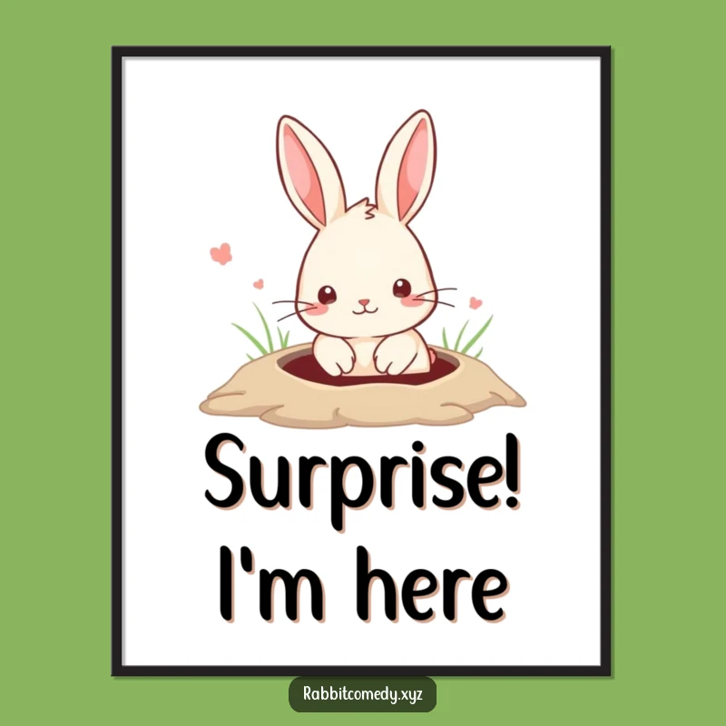 Funny Peeking Rabbit Poster: Cute Wall Art for a Giggle