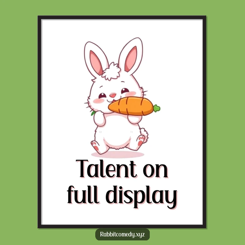Funny Rabbit Carrot Poster: Hilarious Wall Art for a Cheerful Atmosphere