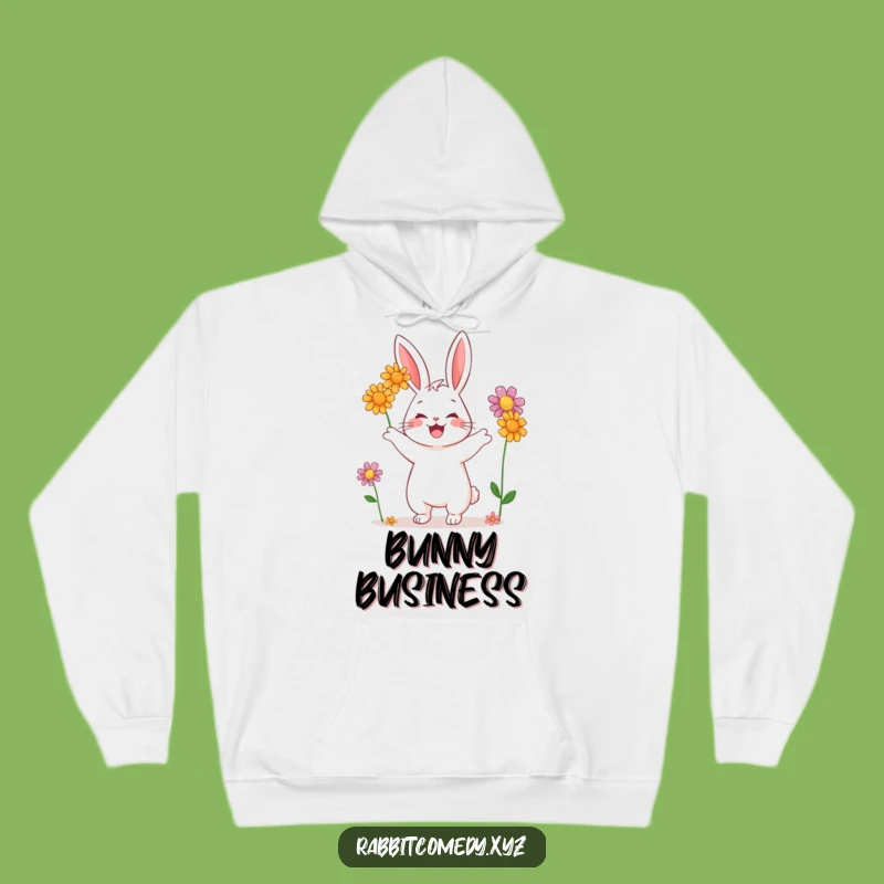 Cozy Funny Rabbit Juggling Flowers Hoodie: Warmth Meets Adorable Fun