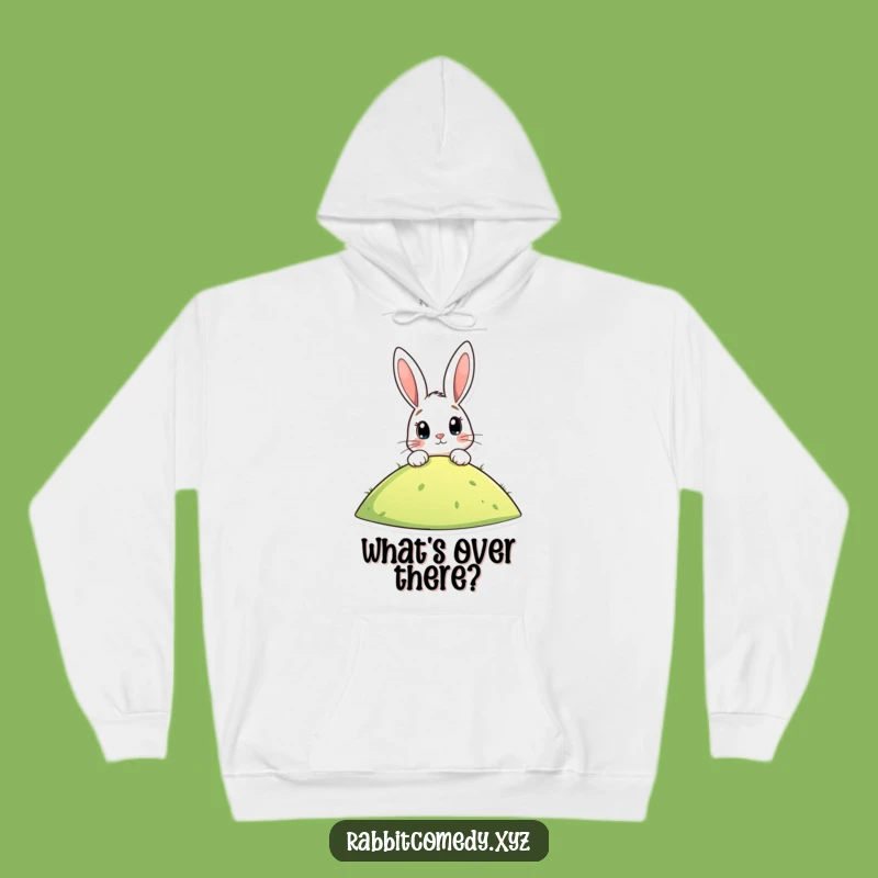 Cozy Funny Rabbit Over Hill Hoodie: Warm Anticipation Gift for Every Season