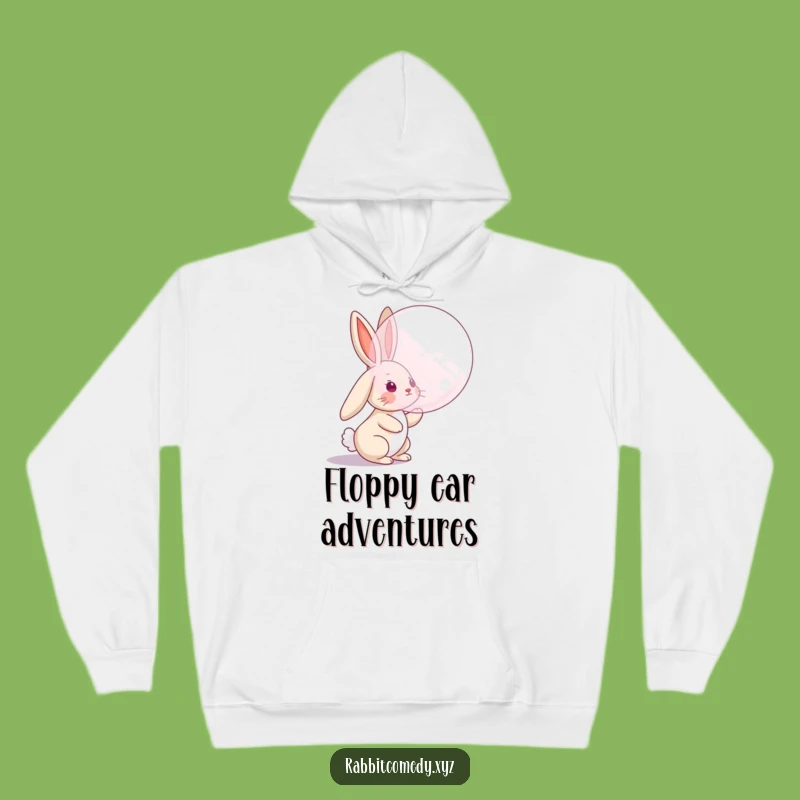 Funny Bubble Hunter Rabbit Hoodie, Floppy Ear Adventure Gear, Cozy Humorous Gift
