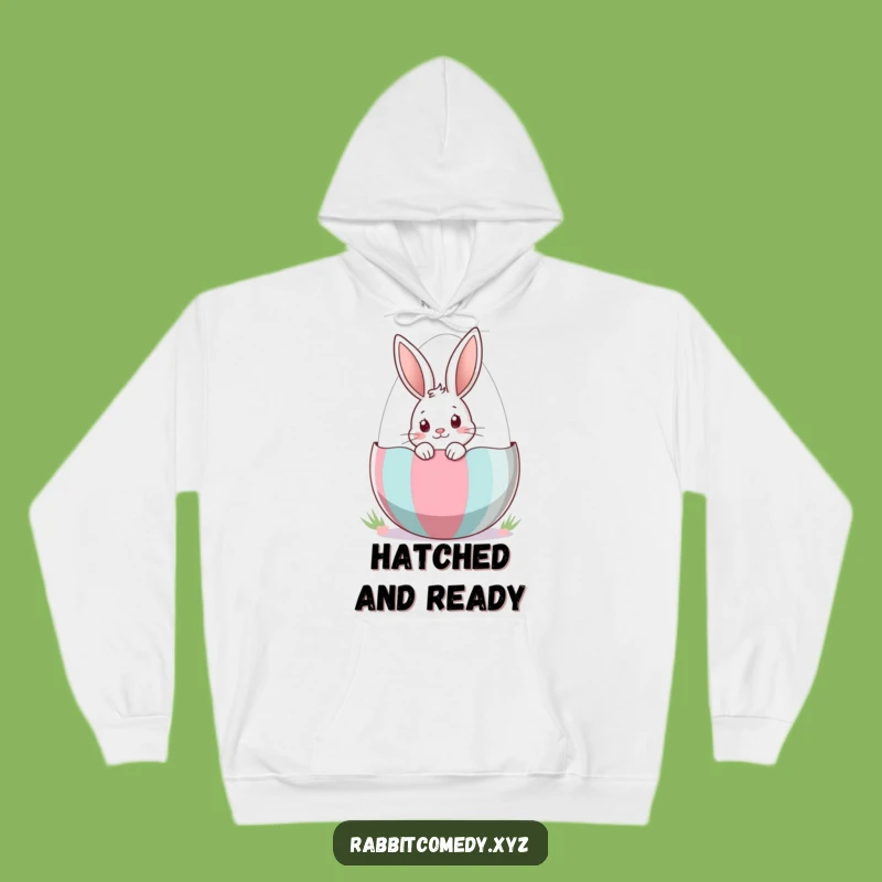 Funny Curious Rabbit Hoodie: Easter Egg Peeking Bunny Sweatshirt, Funny Gift