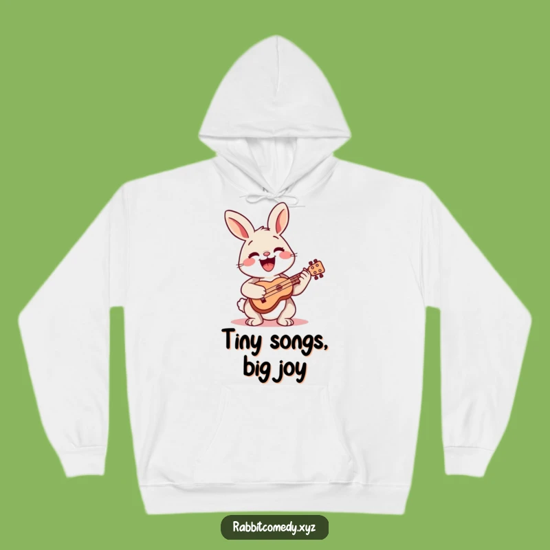 Funny Happy Rabbit Ukulele Hoodie: Cozy Musical Gift
