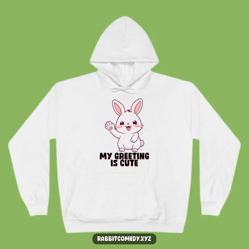 Funny Hoodie: Kawaii Rabbit's Happy Wave, Cozy Comfort, Perfect Gift