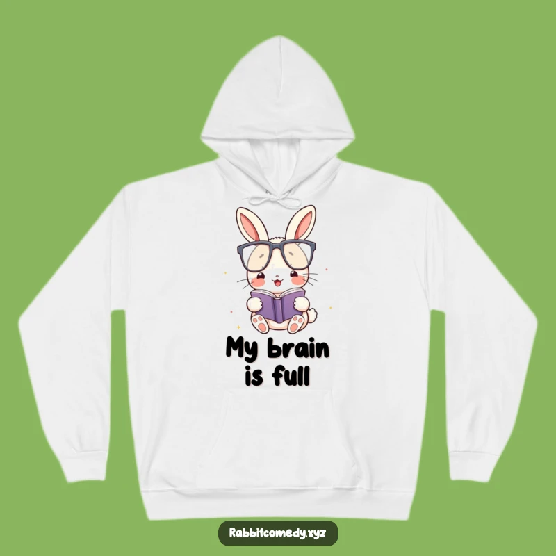 Funny Kawaii Rabbit Glasses Hoodie: Cozy & Humorous Scholar Sweatshirt - Gift!