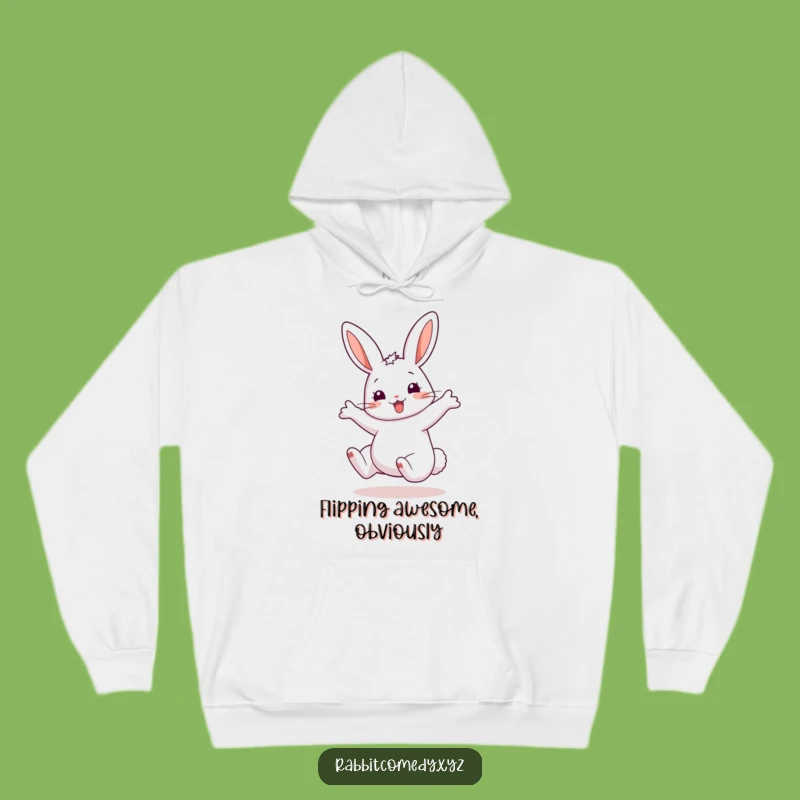 Funny Rabbit Cartwheel Hoodie: Cozy Comfort with Exaggerated Ears Humor