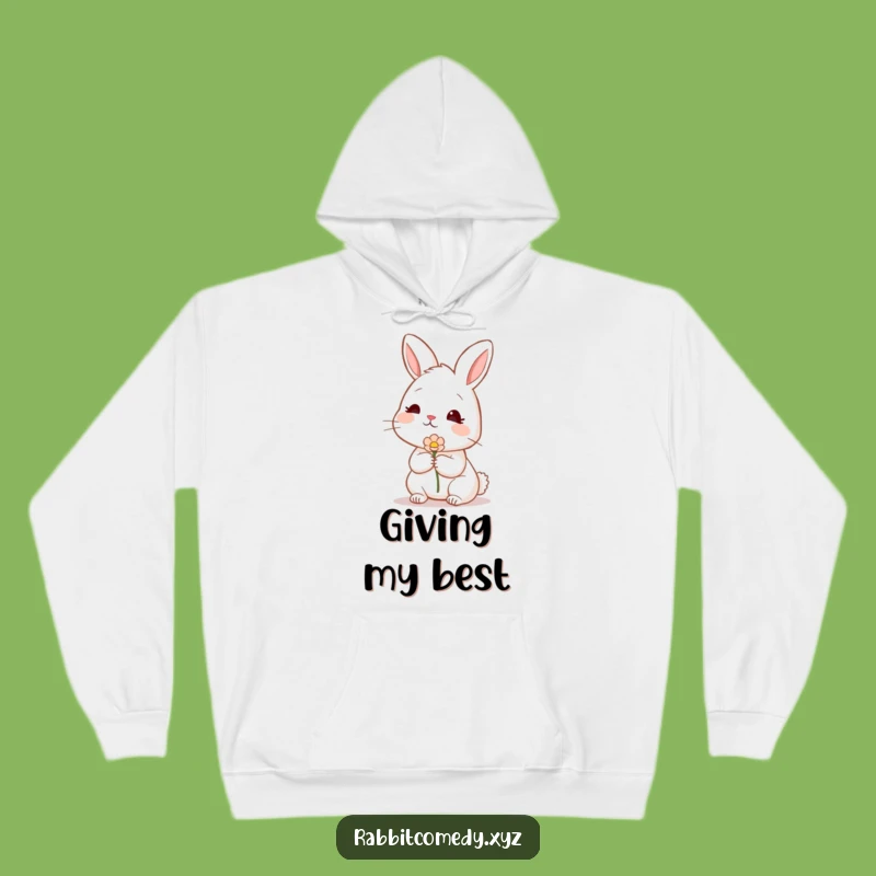 Cozy Funny Shy Rabbit Hoodie: Your Funny Gift for Sweet Moments!