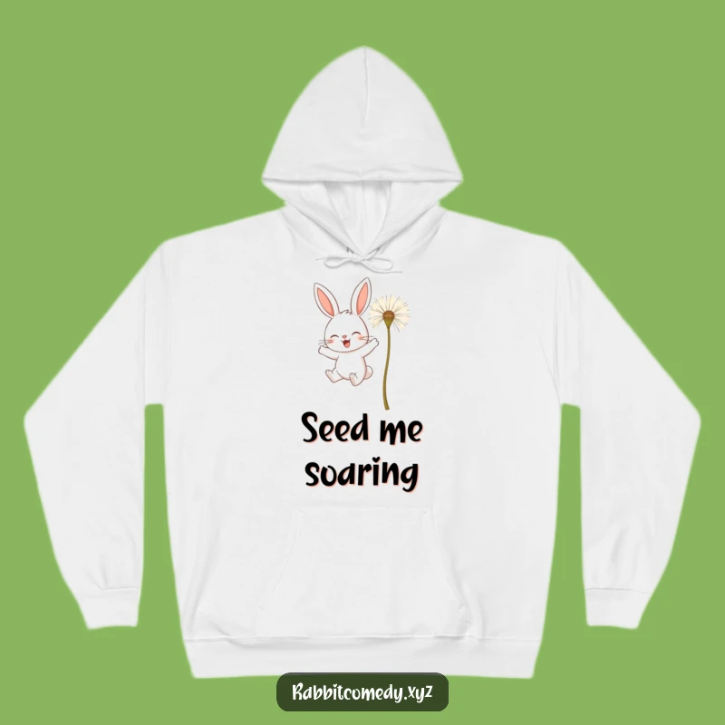 Warm Funny Determined Rabbit Hoodie - Dandelion Flight Gear - Cozy Gift