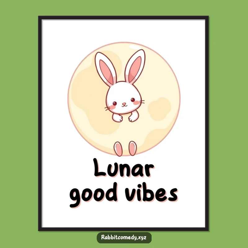 Free Printable Wall Art: Rabbit Moon Gazer, Funny Downloadable Decor