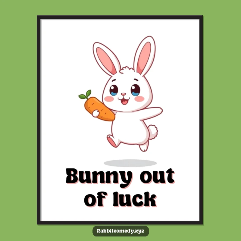 Free Printable Wall Art: Surprised Rabbit Carrot Chaos, Funny Downloadable Decor