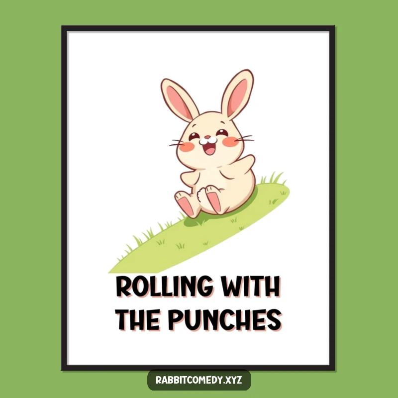 Funny Free Printable Wall Art: Giggling Rabbit Surprise, Downloadable Art for Quirky Decor