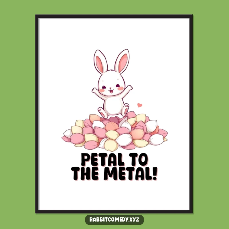 Funny Free Printable Wall Art: Jumping Rabbit Petals, Downloadable Art for Playful Spaces