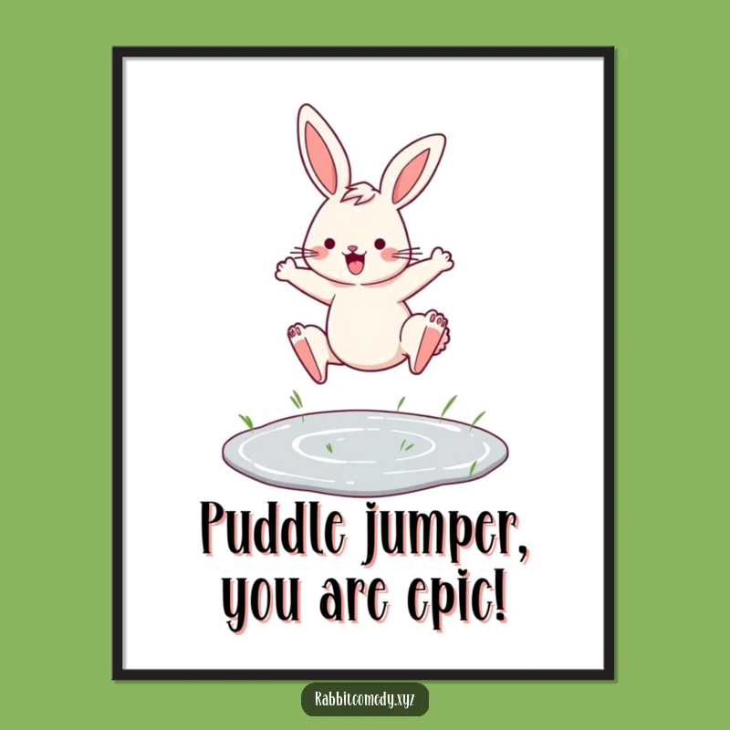 Free Printable Wall Art: Leaping Rabbit, Funny Downloadable Art for Inspiring Decor!