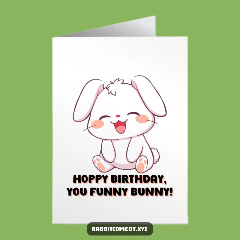 Free Printable Birthday Card: Giggling Rabbit - Hilarious Downloadable Laughter Gift