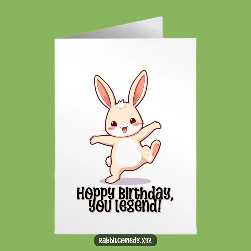 Free Printable Funny Rabbit Cartwheel Birthday Card - Hilarious Downloadable Birthday Gift