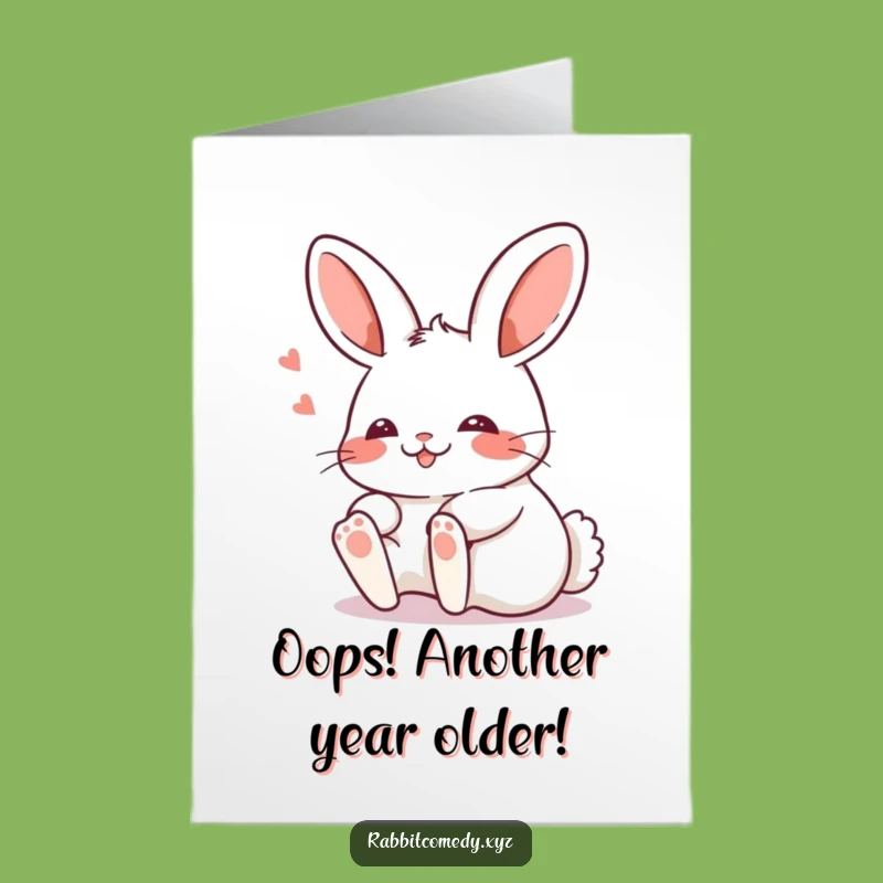 Free Printable Funny Rabbit Birthday Card: Tripping Over Feet Downloadable Hilarious Gift