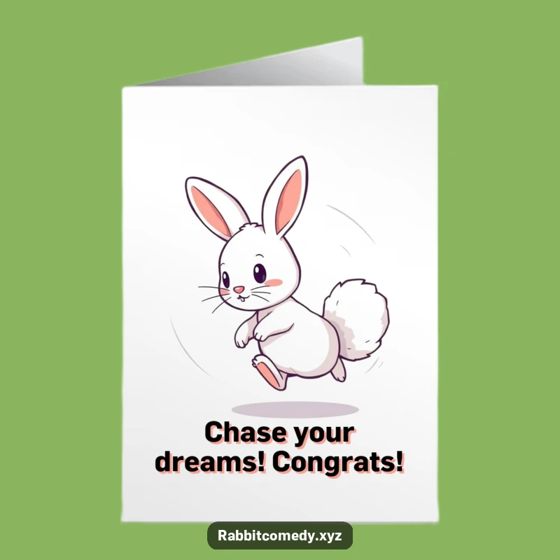 Free Printable Congrats Card: Dizzy Rabbit, Success Spin, Downloadable Gift