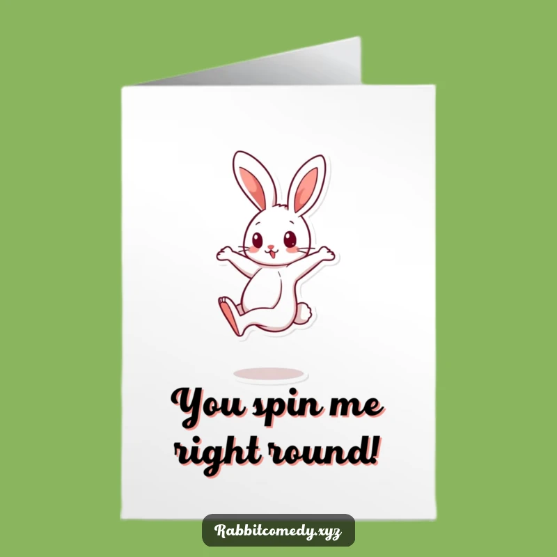 Free Printable Rabbit Congrats Card: Dizzy Balance Design for a Wobbly Achievement