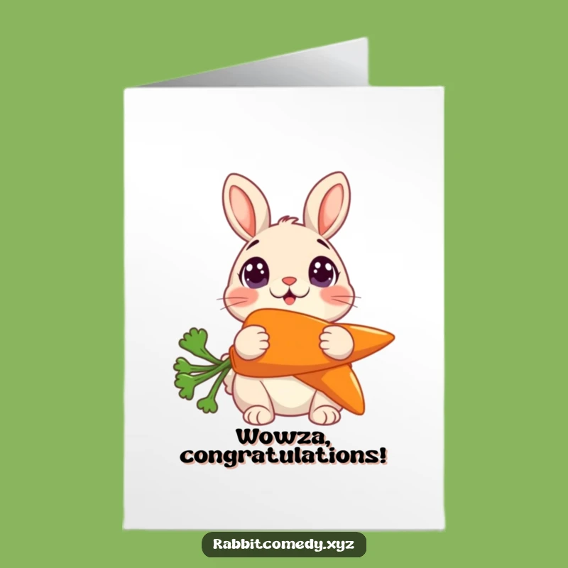 Free Printable Surprise Rabbit Carrot Congrats Card - Shocking Downloadable Greeting