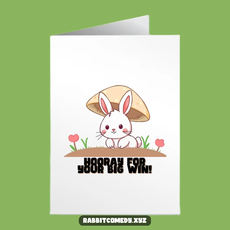 Free Printable Congrats Card: Rabbit Mushroom Discovery, Perfect Downloadable Gift!