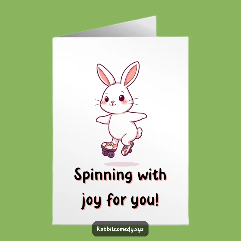 Free Printable Roller Skate Rabbit Congrats Card - Speedy Downloadable Greeting