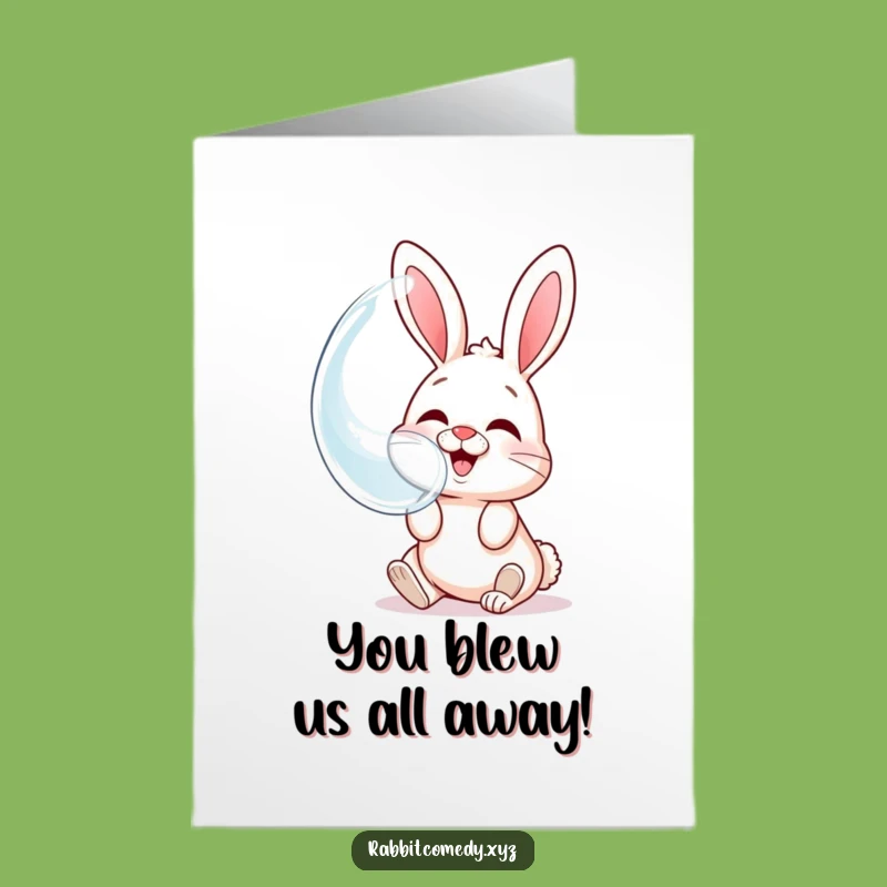 Free Printable Congrats Card: Giggling Rabbit Bubble, Funny Downloadable Gift