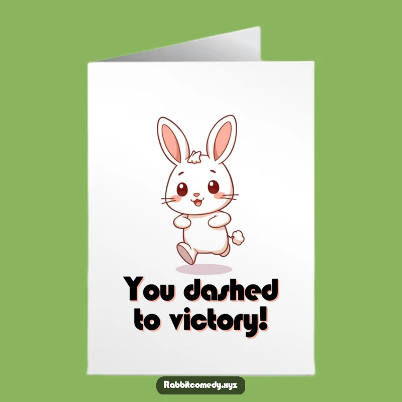 Free Printable Rabbit Congrats Card: Fast Dash Design for a Quick Achievement