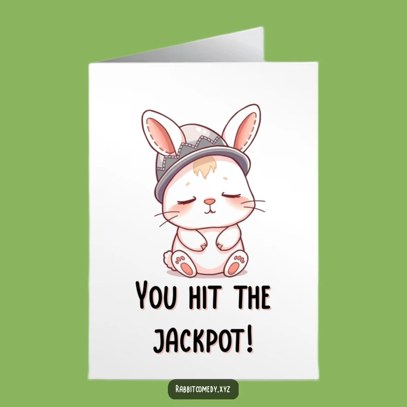 Free Printable Congrats Card: Sleepy Rabbit Hat, Downloadable Art & Funny Gift!