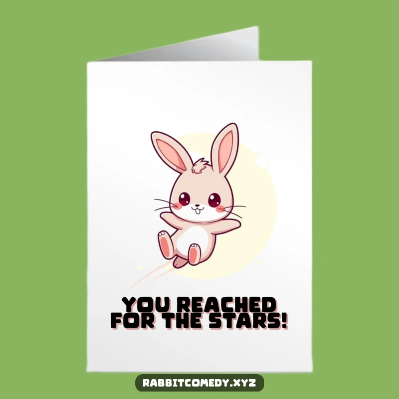Free Printable Congrats Card: Rabbit Moonbeam Leap Funny Downloadable