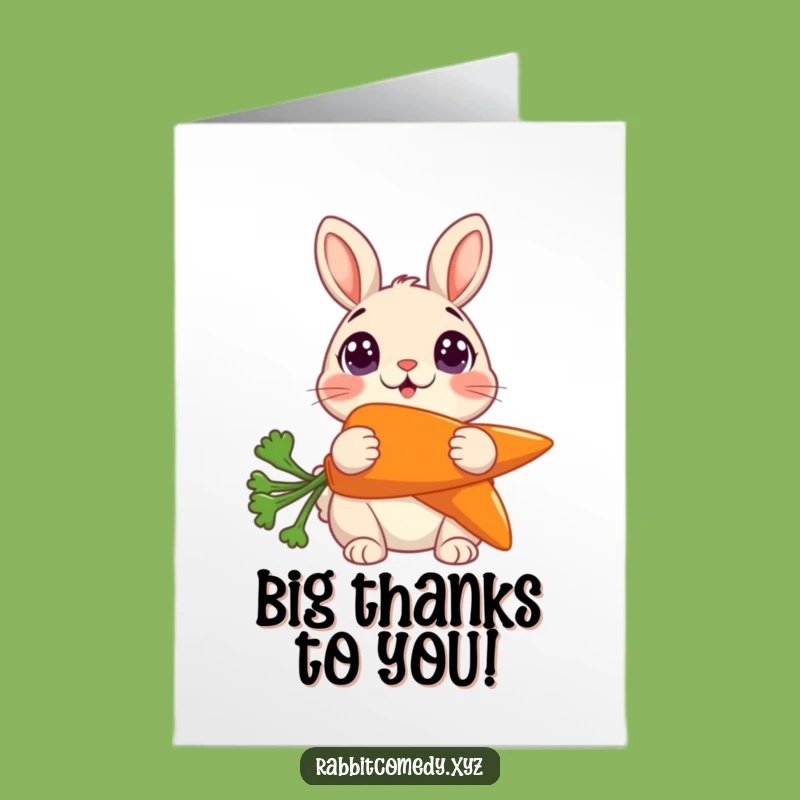 Free Printable Surprise Rabbit Carrot Thank You Card - Goofy Downloadable Note