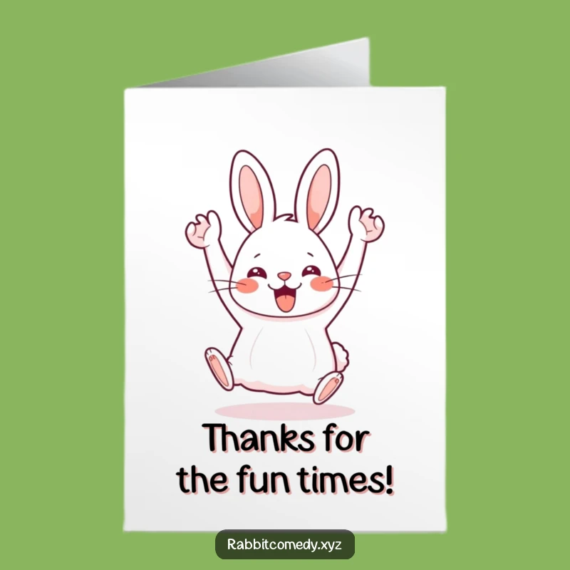 Free Printable Kawaii Rabbit Hop Thank You Card: Playful Downloadable Gift for Expressing Thanks