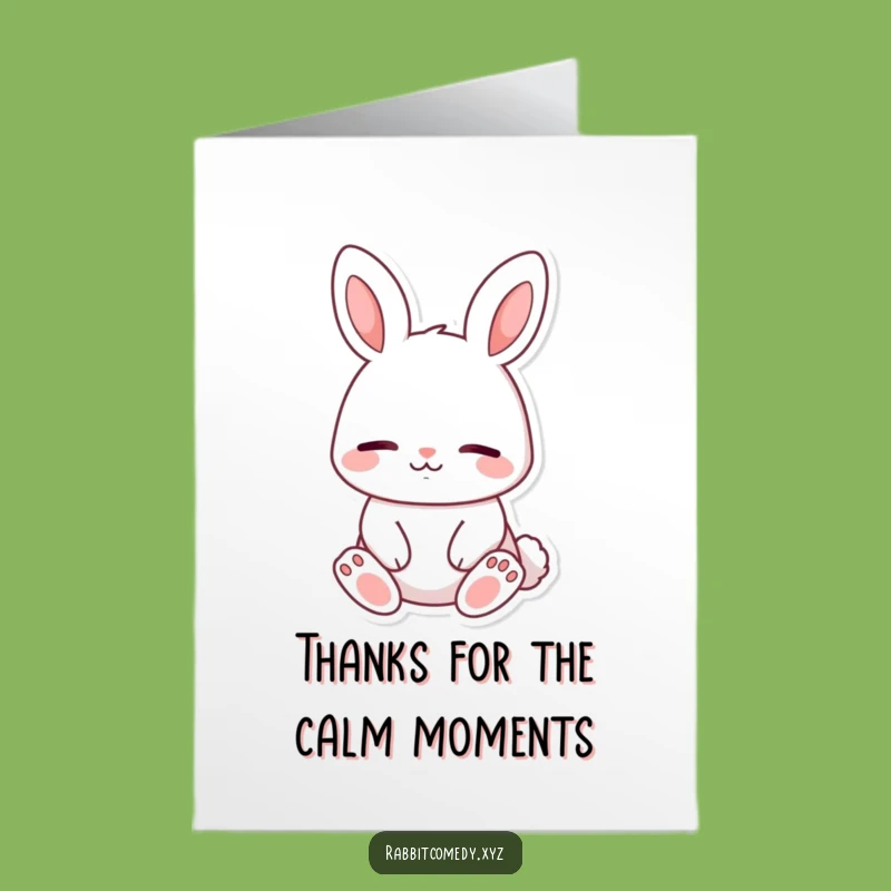 Free Printable Peaceful Rabbit Thank You Card - Calm Smile Downloadable Gift