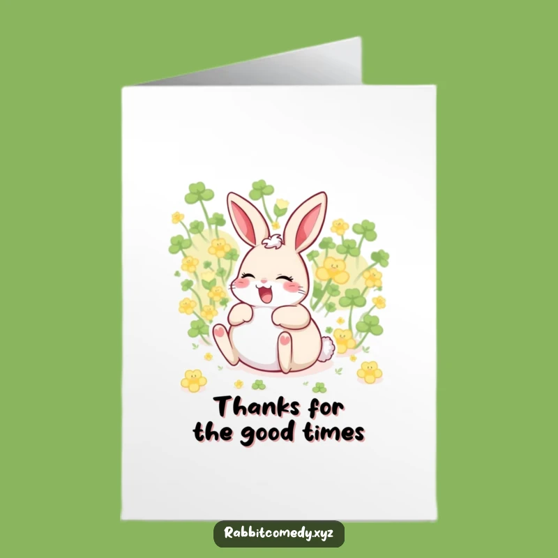 Free Printable Thank You Card: Giggling Rabbit Thanks, Perfect Downloadable Gift!