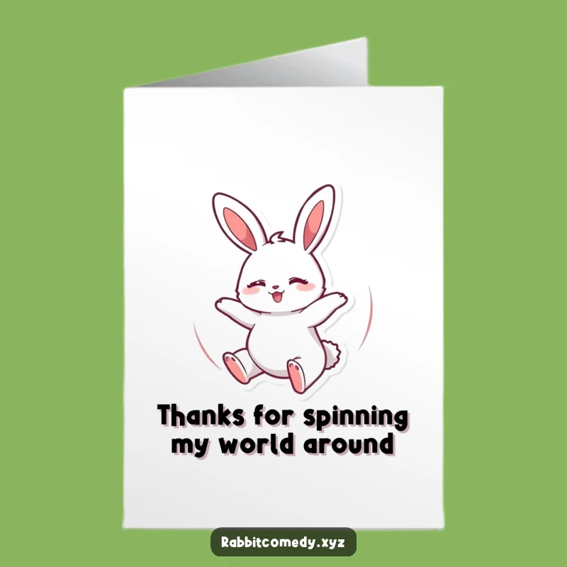 Free Printable Thank You Card: Joyful Bouncing Rabbit - Appreciative Funny Downloadable Gift