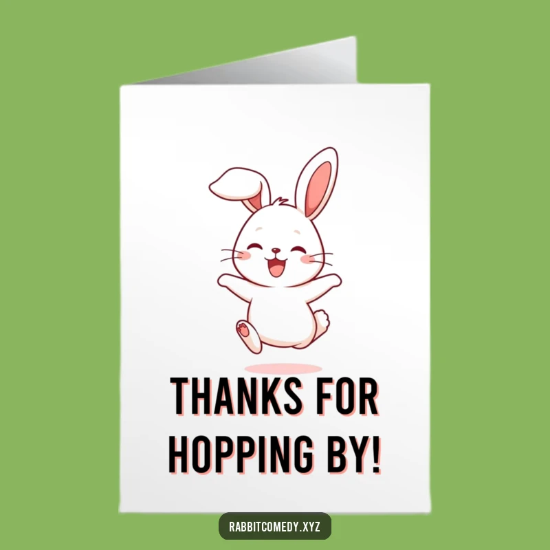Free Printable Thank You Card: Joyful Rabbit Hop for Grateful, Funny Appreciation Gift