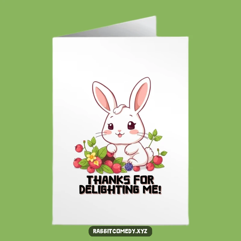 Free Printable Thank You Card: Kawaii Rabbit's Berry Patch Surprise