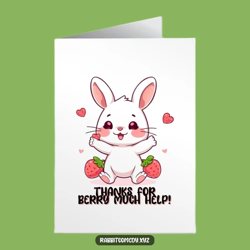 Free Printable Thank You Rabbit Card - Juggling Berries, Funny Downloadable Gift