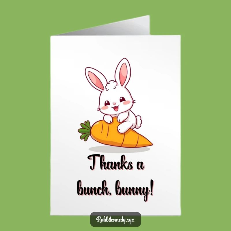 Free Printable Thank You Card: Kawaii Rabbit Funny Downloadable Gift