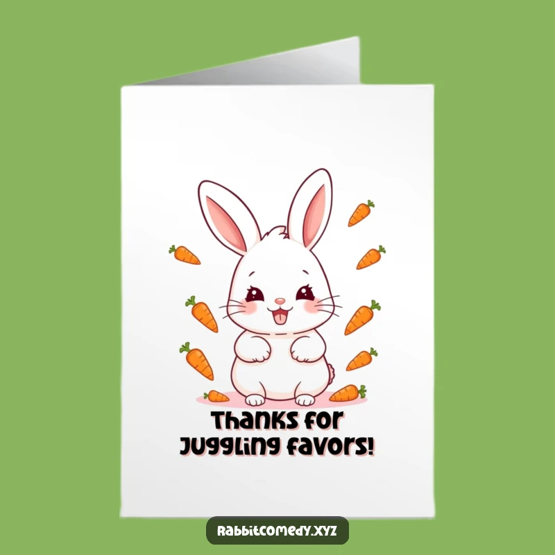 Free Printable Thank You Card: Kawaii Rabbit's Juggling Thanks