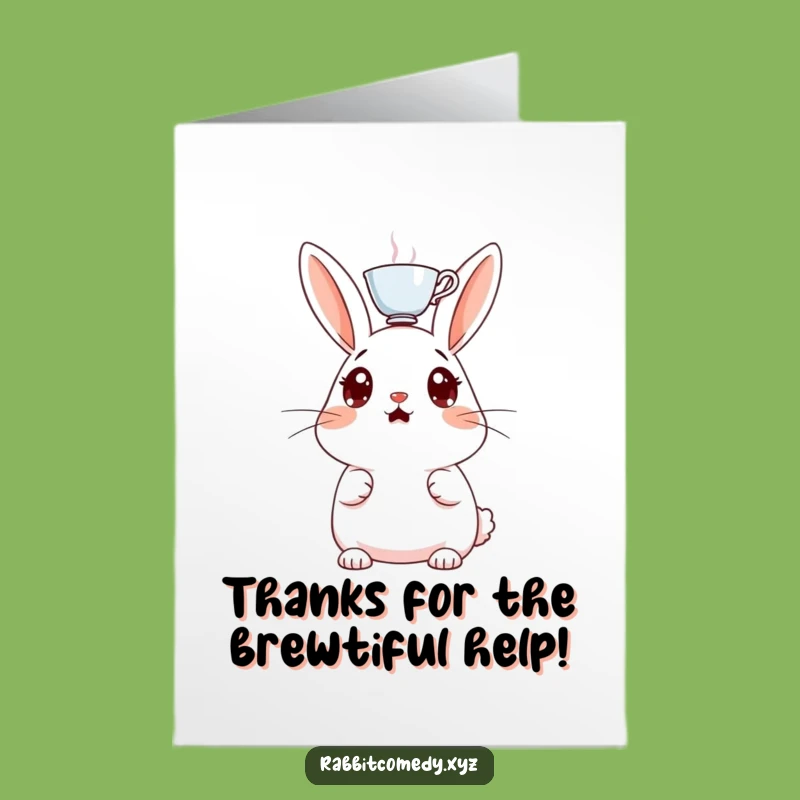 Free Printable Thank You Rabbit Card - Funny Teacup Head Surprise, DIY Gift