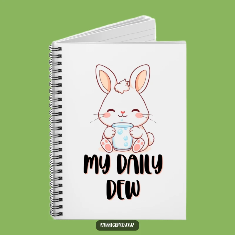 Funny Rabbit Dewdrop Notebook - Jot Down Thoughts with Calm Humor