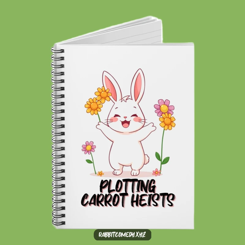 Funny Rabbit Juggling Flowers Notebook: Jot Down Ideas with Bunny Bliss